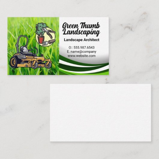Gras | Rasenmäher | Landscaping Tools Visitenkarte (Vorne/Hinten)