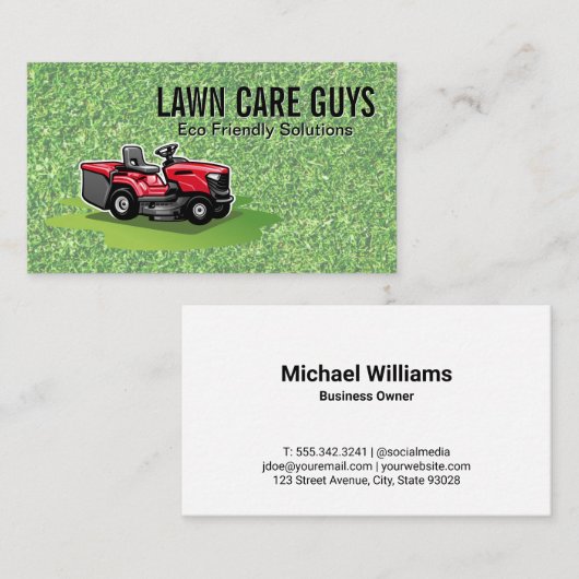Gras | Rasenmäher Visitenkarte (Vorne/Hinten)