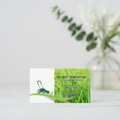 Gras | Symbol für Rasenmäher | Landflucht Visitenkarte (Stehend Vorderseite)