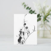 Gras und Blätter im Schnee Postkarte (Stehend Vorderseite)