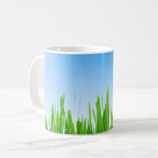 Gras und Himmel Kaffeetasse (Vorderseite Links)