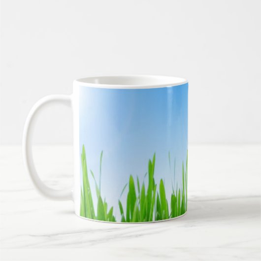 Gras und Himmel Kaffeetasse (Links)