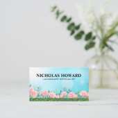 Gras und Rosen | Garten Visitenkarte (Stehend Vorderseite)