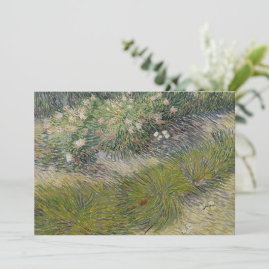 Gras und Schmetterlinge von Vincent van Gogh Einladung (Stehend Vorderseite)