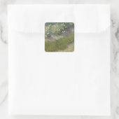 Gras und Schmetterlinge von Vincent van Gogh Quadratischer Aufkleber (Tasche)