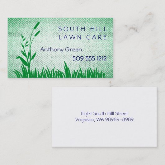 Gras und Unkraut Texturieren Look Hintergrund Busi Visitenkarte (Vorne/Hinten)