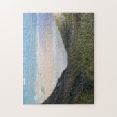 Grasartige Hügel des Meerblicks mit Fußwegen-Foto Puzzle (Vertikal)