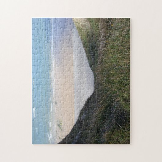 Grasartige Hügel des Meerblicks mit Fußwegen-Foto Puzzle (Vertikal)