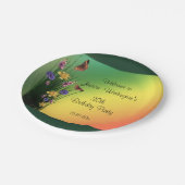 Grasartiger Blumenstrauß-und Pappteller (Schrägansicht)