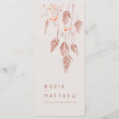 Grasbeeren Aquarellfarben Terrakotta Hochzeit Menükarte (Rückseite)