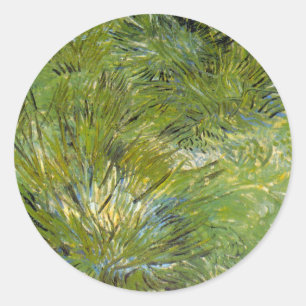 Grasbüschel von Vincent van Gogh Runder Aufkleber