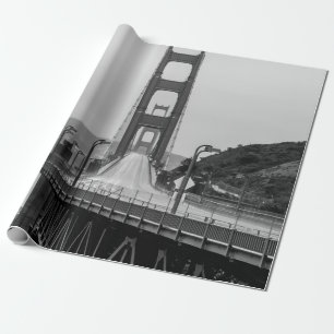 GRASCALE FOTOGRAFIE DER KABELBRÜCKE GESCHENKPAPIER