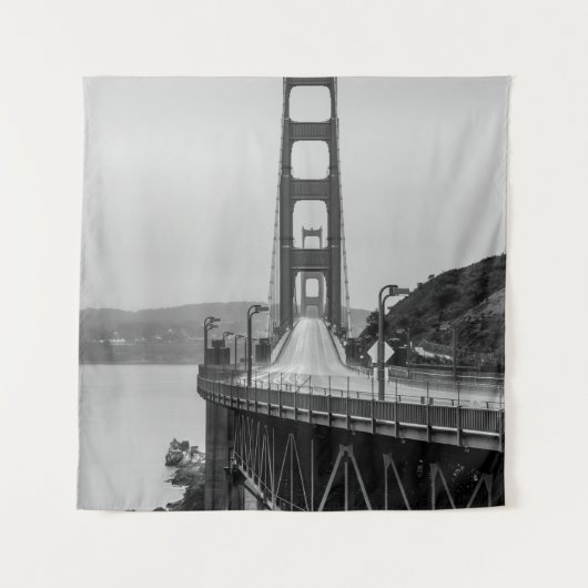 GRASCALE FOTOGRAFIE DER KABELBRÜCKE WANDTEPPICH (Vorderseite)
