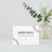 Graseball Baby Showdiaper Raffle Ticket Begleitkarte (Stehend Vorderseite)