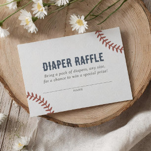 Graseball Baby Showdiaper Raffle Ticket Begleitkarte