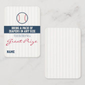 Graseball Baby Showdiaper Raffle Ticket Begleitkarte (Vorne/Hinten)