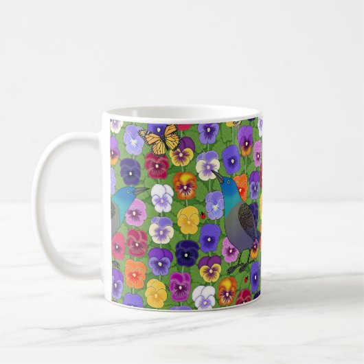 Gräser und Stiefmütterchen Kaffeetasse (Links)