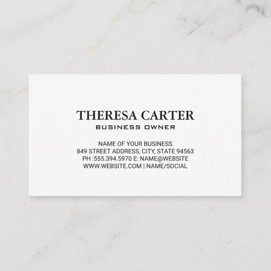 Grasfeld Visitenkarte (Rückseite)