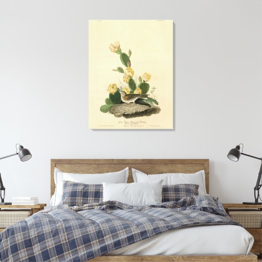 Grasfinch, Bachgeflügel oder Vesper-Sparrow Leinwanddruck (Insitu (Schlafzimmer))