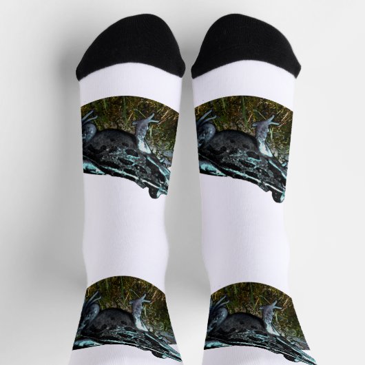 Grasfrosch gestrichen, Crew Socken (Oben)