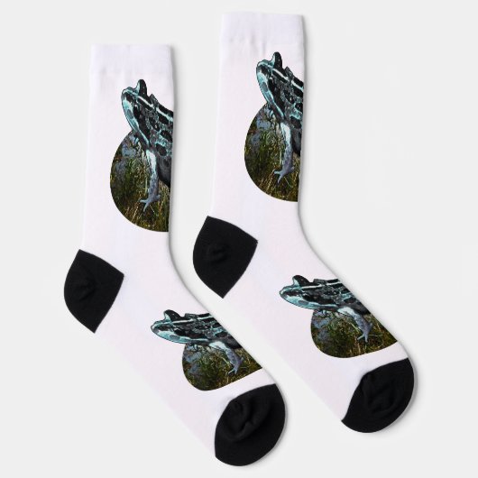 Grasfrosch gestrichen, Crew Socken (Rechts)