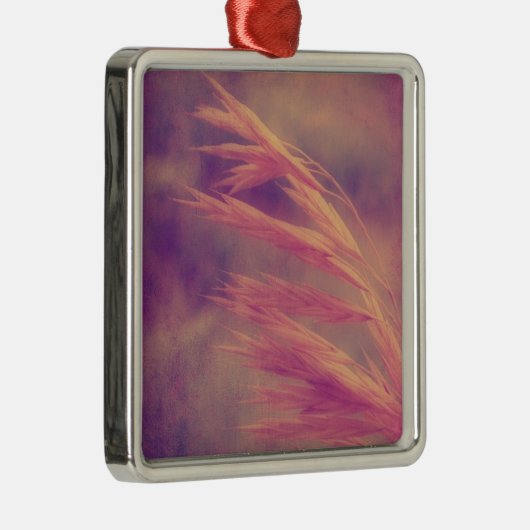 Grasfutter Lila Haze Digitale Kunst Silbernes Ornament (Rechts)