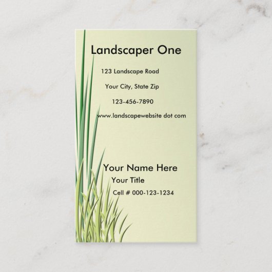 Grasgrenz-Links Artwork Visitenkarte (Vorderseite)