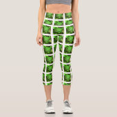 Grasgrün Capri Leggings (Vorderseite)