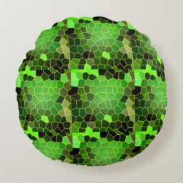 Grasgrün Rundes Kissen