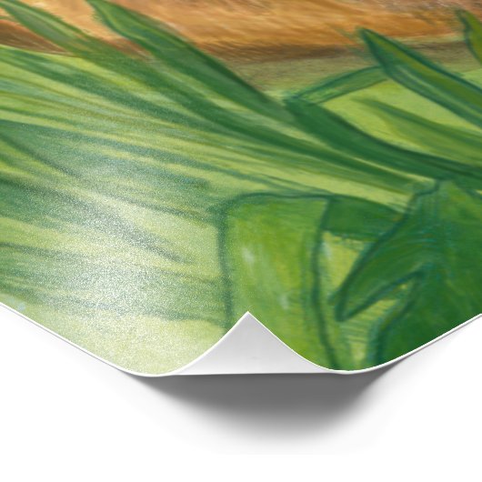 Grasillustration Fotodruck (Ecke)