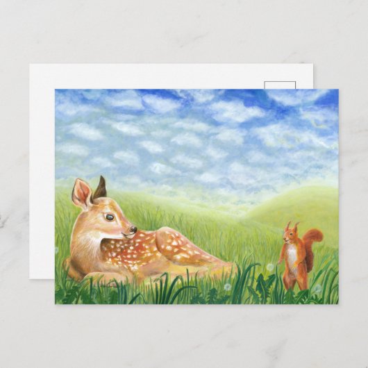 Grasillustration Postkarte (Vorne/Hinten)