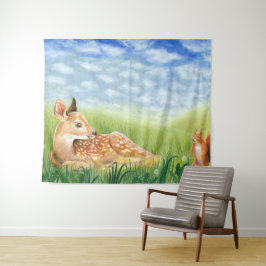 Grasillustration Wandteppich