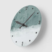 Grasisch-grünes Weiß abstrakt Runde Wanduhr (Winkel)