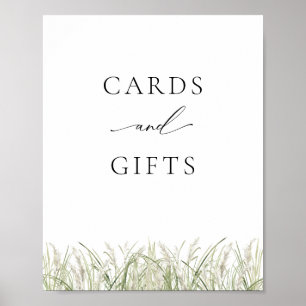 Graskarten und Geschenke am Strand Poster