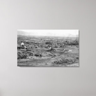 Grasland-Stadt, Oregon-Vogel-Augen-Stadtansicht Leinwanddruck