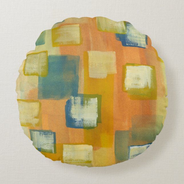 Grasland-Zuhause I Rundes Kissen (Vorderseite)