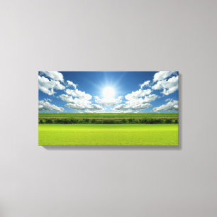 Graslandhimmellandschaft 20 dehnte Leinwand-Druck Leinwanddruck