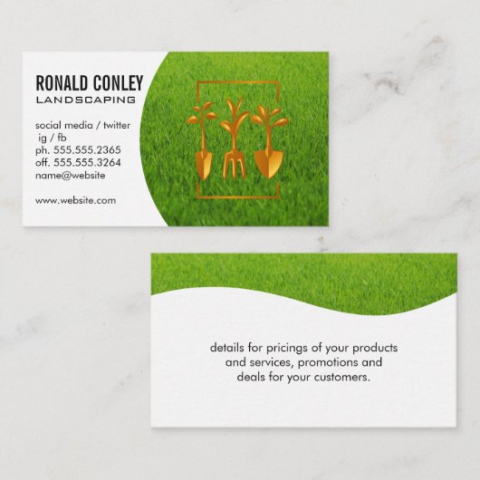 Graslandschaften | Gartenwerkzeuge Visitenkarte (Vorne/Hinten)