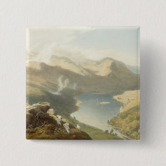 Grasmere von Langdale fiel, 'vom englischen LAK Button (Vorderseite)