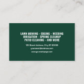 Grass cutting inspired lawn care visitenkarte (Rückseite)