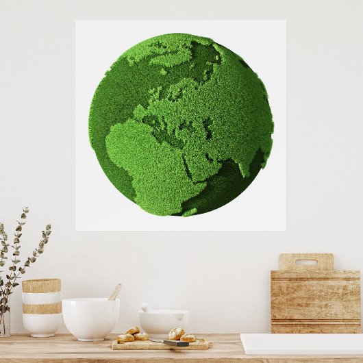 Grass Globe - Europa Poster (Küche)