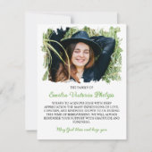 Grass Green BrushBorders Foto Bereavement Dankeskarte (Vorderseite)