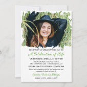 Grass Green BrushBorders Foto Life Celebration Einladung (Vorderseite)