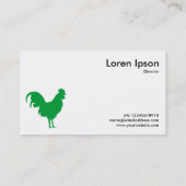 Grass Green Cockerel Symbol - Weiß Visitenkarte (Rückseite)