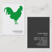 Grass Green Cockerel - Weiß Visitenkarte (Vorne/Hinten)