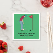 Grass Green Golfer Themed Serviette (Beispiel)