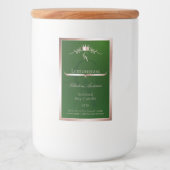 Grass Green Product Label Rose Gold Frame Monogram Lebensmitteletikett (Vorderseite)