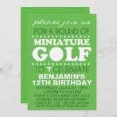 Grass Green Tee Time Miniature Golf Birthday Party Einladung (Vorne/Hinten)