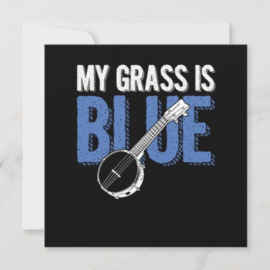 Grass Is Blue Banjo Bluegrass Country Music Gift Einladung (Vorderseite)