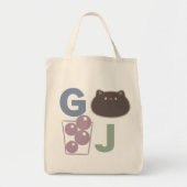 Grass Jelly Cat Name Initials Lebensmitteltasche Tragetasche (Vorne)